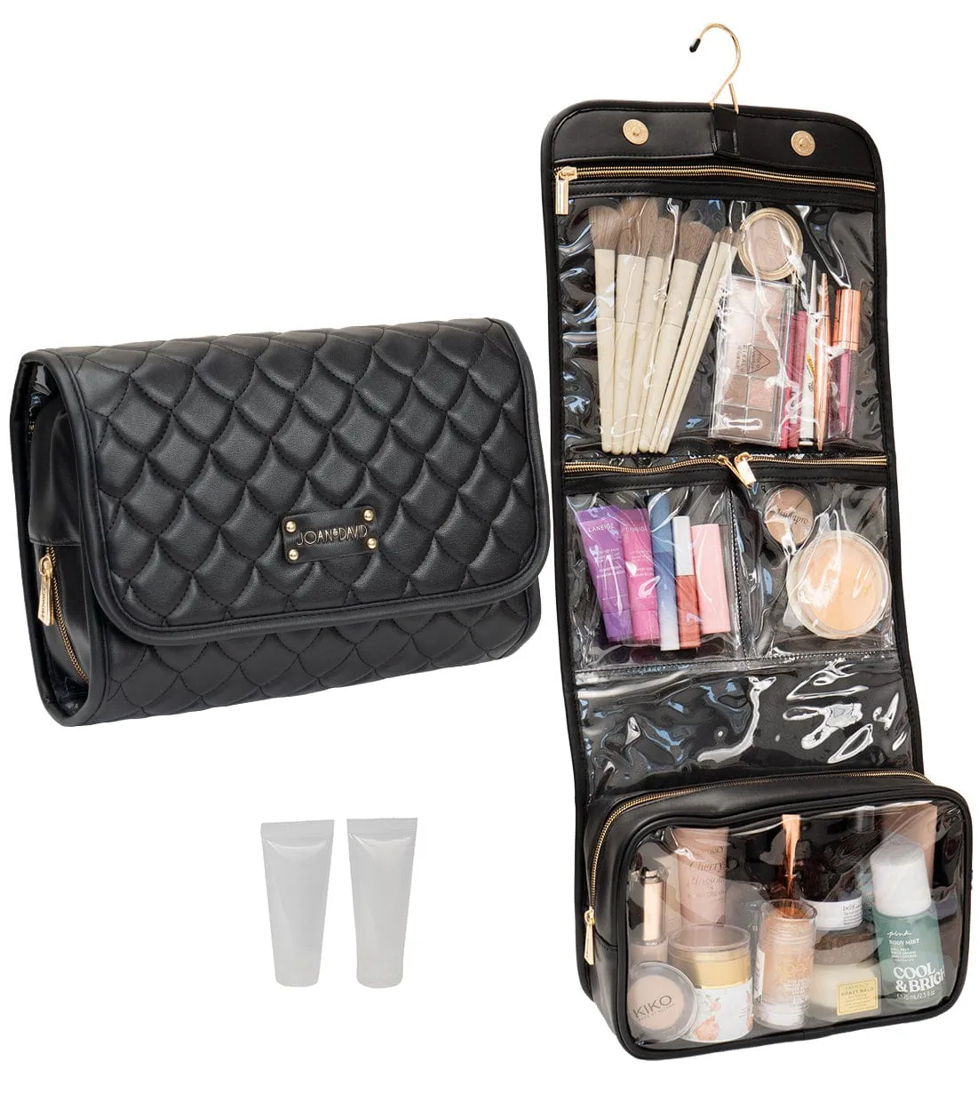 Joan & David Teardrop Quilted Roll Hanging Toiletry Organizer Bag