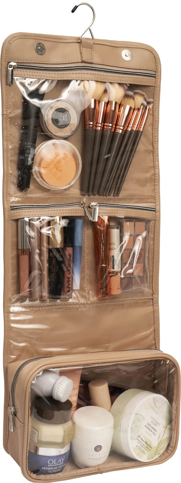 Joan & David Teardrop Quilted Roll Hanging Toiletry Organizer Bag