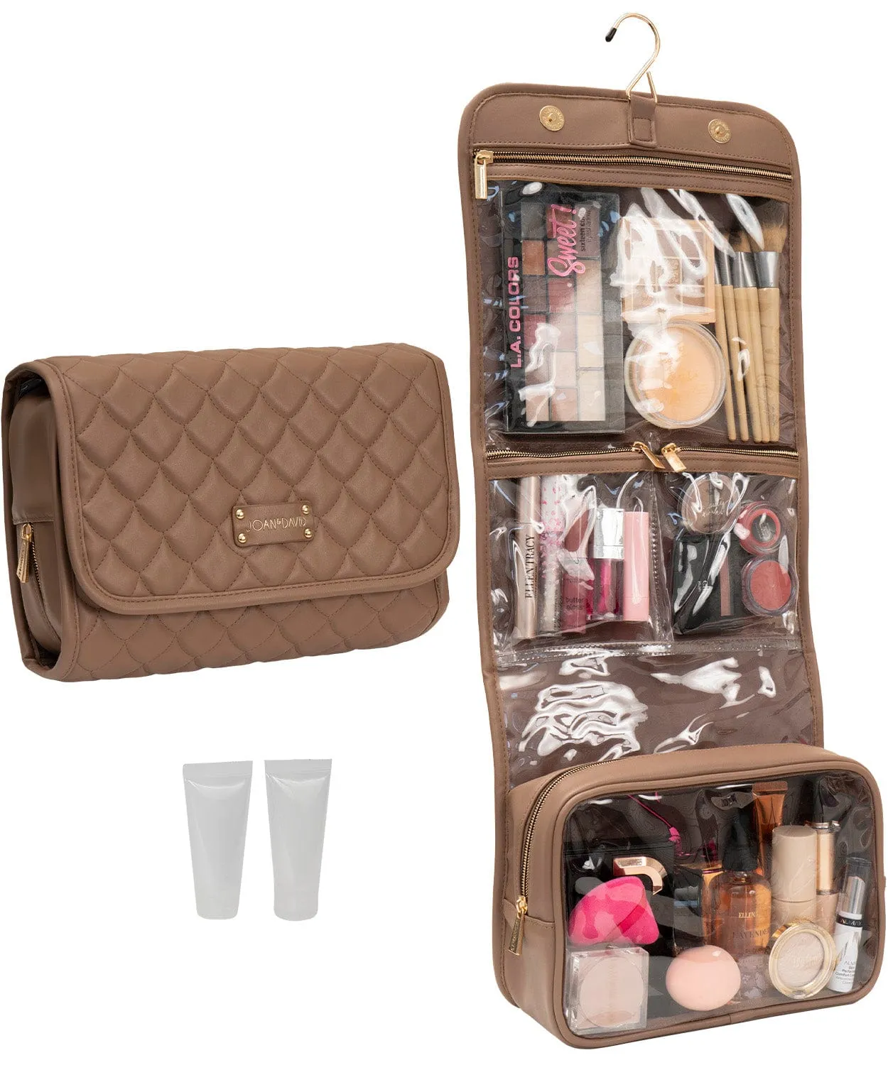 Joan & David Teardrop Quilted Roll Hanging Toiletry Organizer Bag