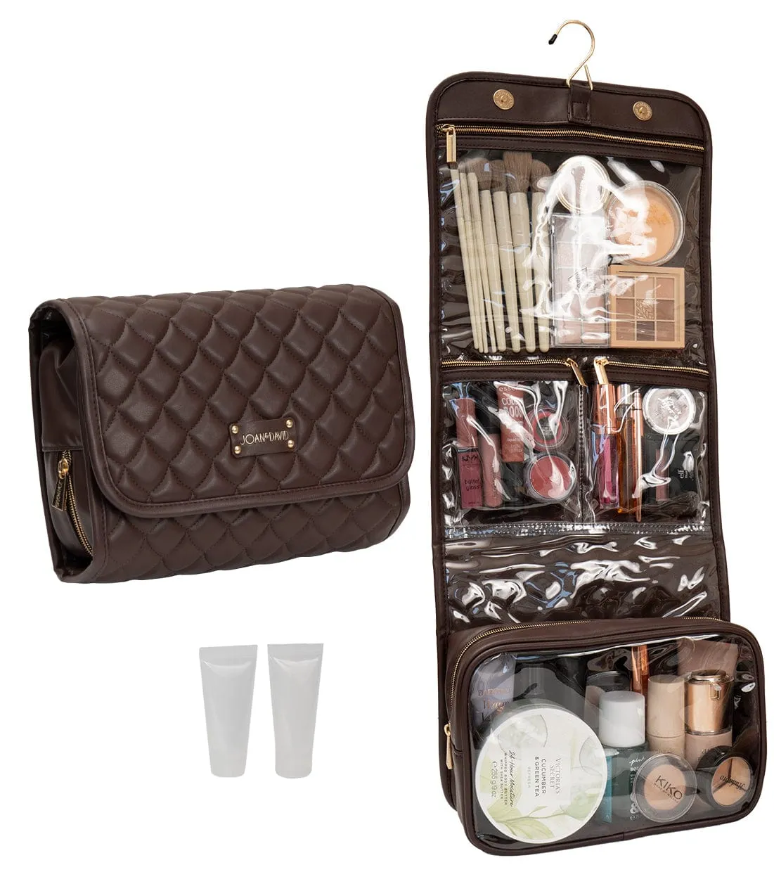 Joan & David Teardrop Quilted Roll Hanging Toiletry Organizer Bag