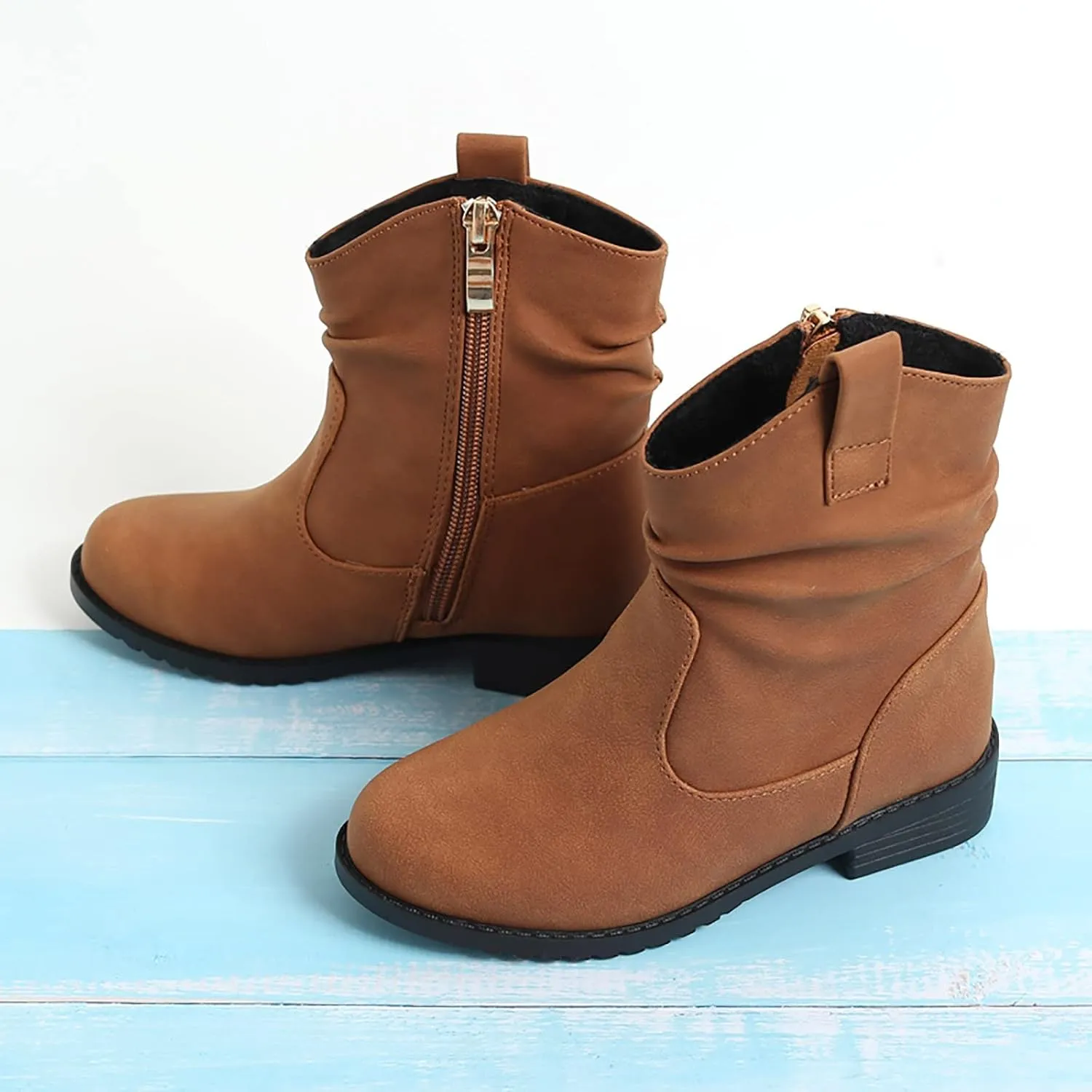 Kids Horseback Riding Boots Girls Children Shoes Scrub Boots Shoes Waterproof Leather Short Rubber Boot Socks Girls