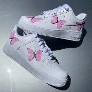 Kids Pastel Pink Butterfly AF1