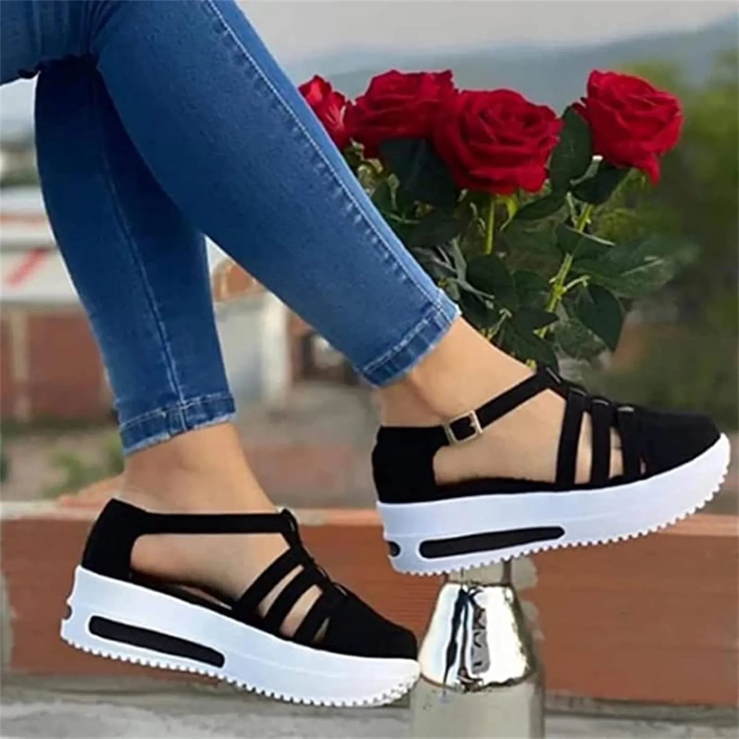 Lausiuoe Sneakers For Women Walking Shoes Comfortable Platform Loafers Fashion Casual Athletic Work Running Sneakers