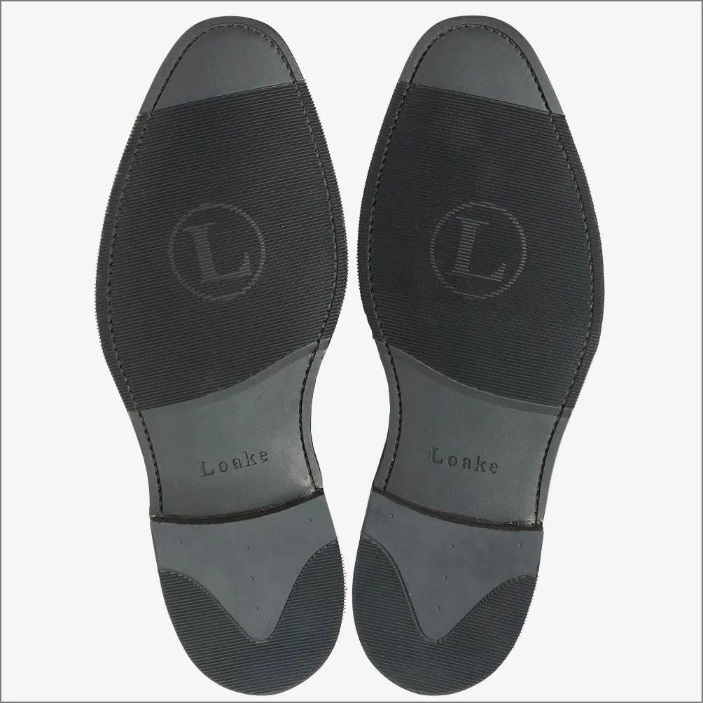 Loake Imperial Black Suede Penny Loafer@
