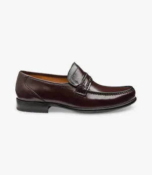 LOAKE ROME BURGUNDY LOAFER MOCCASIN LEATHER SOLE GX-EXTRA WIDE