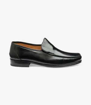 LOAKE SIENA BLACK LOAFER MOCCASIN LEATHER F-MEDIUM