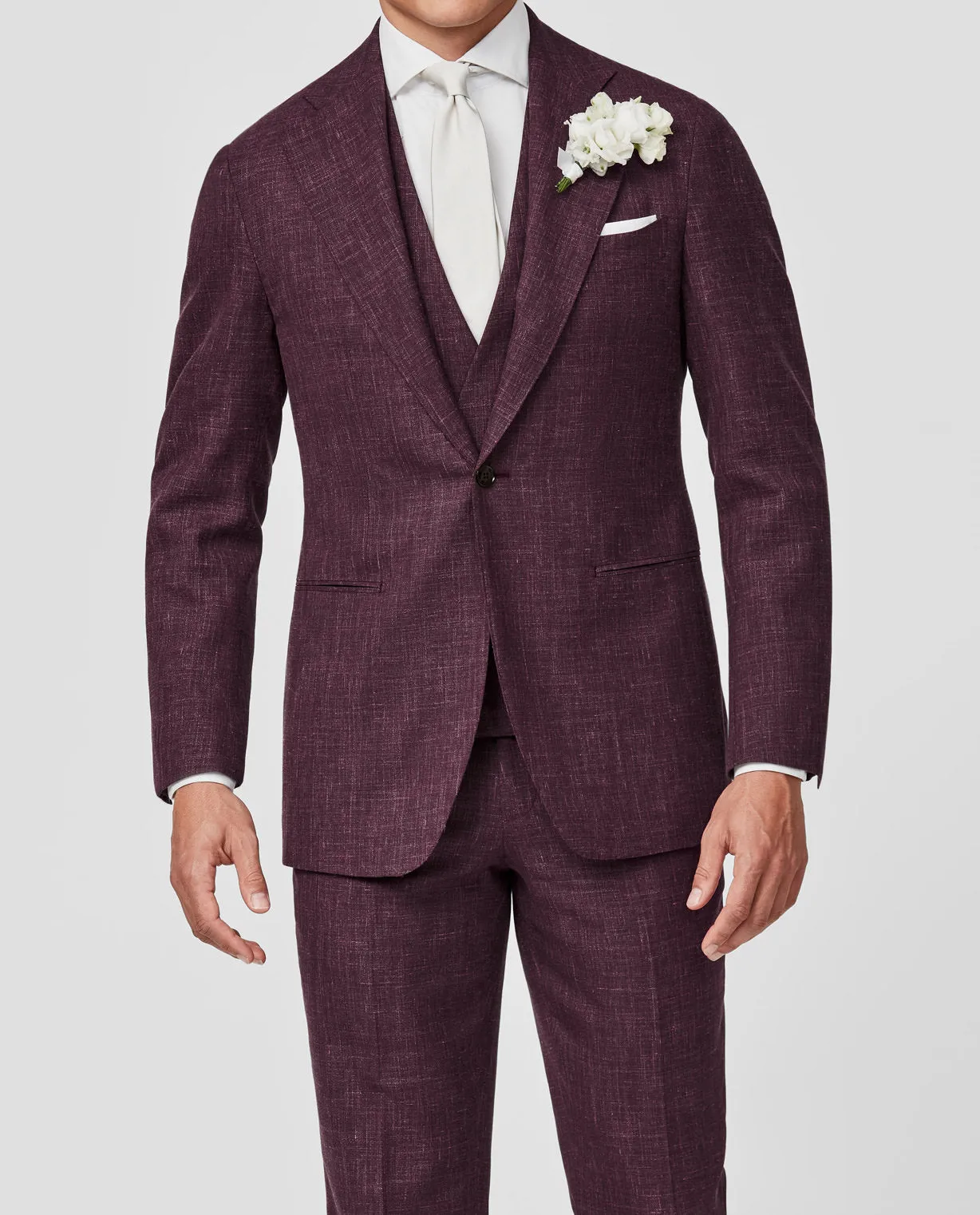 Loro Piana SUMMERTIME Berry Red Tropical Wool, Silk & Linen