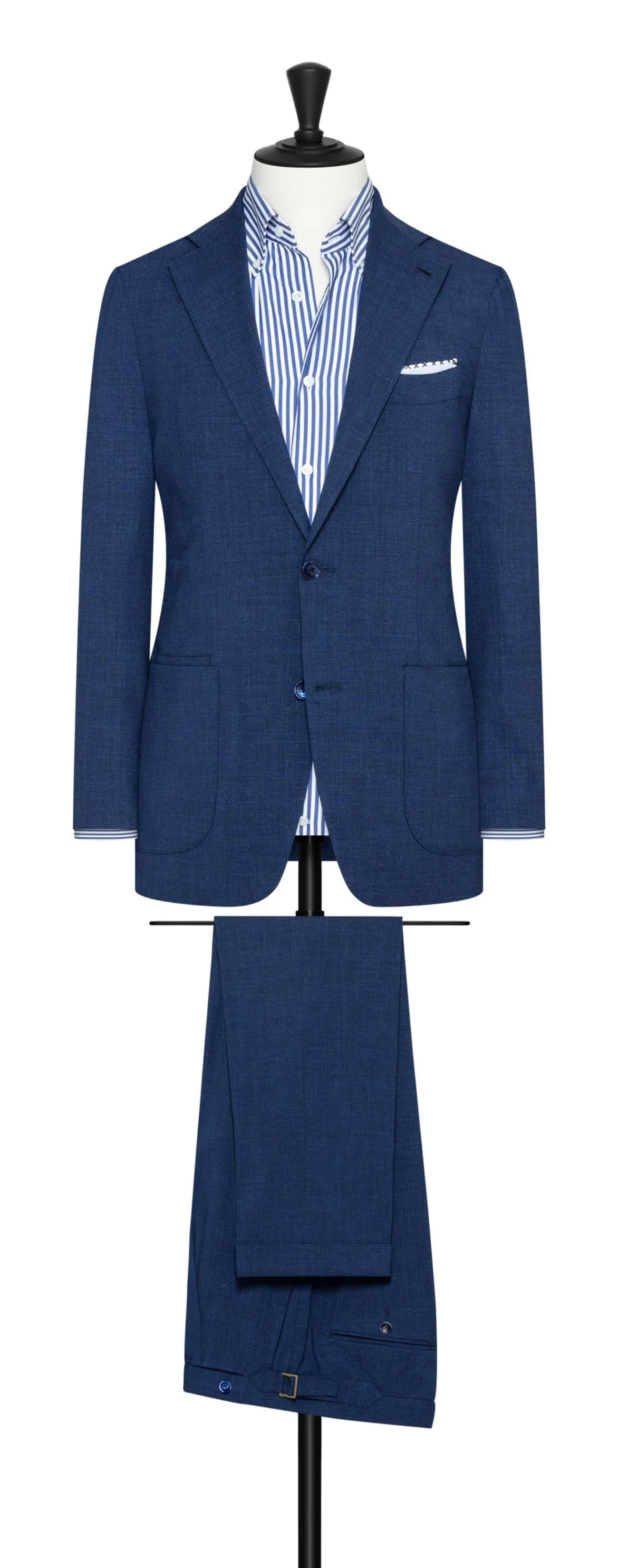 Loro Piana SUMMERTIME Blue Tropical Stretch Wool, Silk & Linen Plain Weave