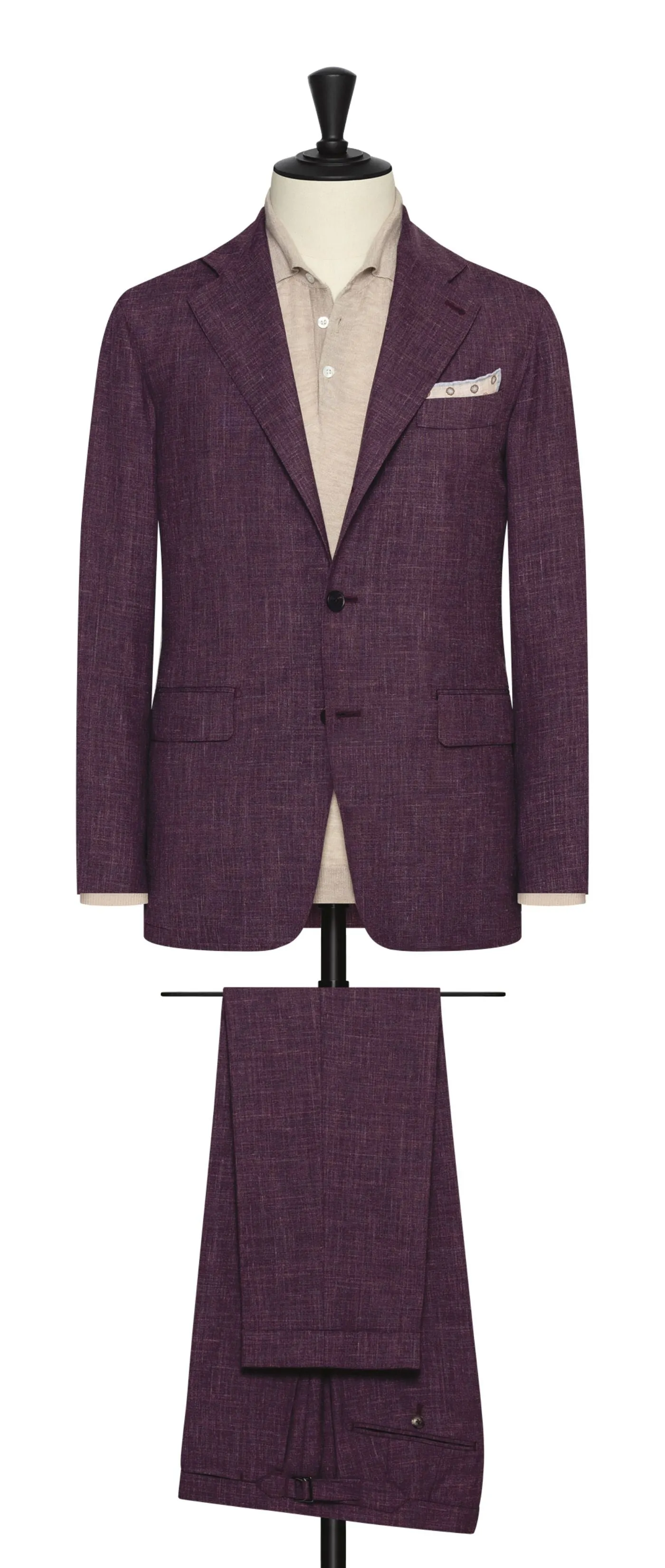 Loro Piana SUMMERTIME Light Aubergine Wool, Silk & Linen Tropical