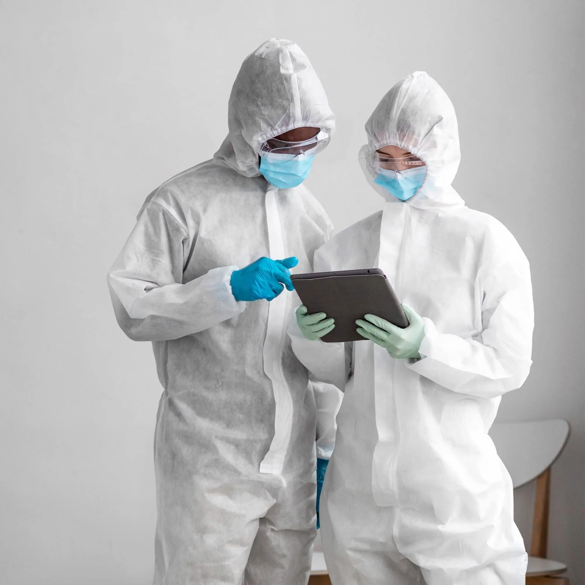 Medical Disposable Coveralls for Adults XLarge Size Pack of 5 White PPE Suit