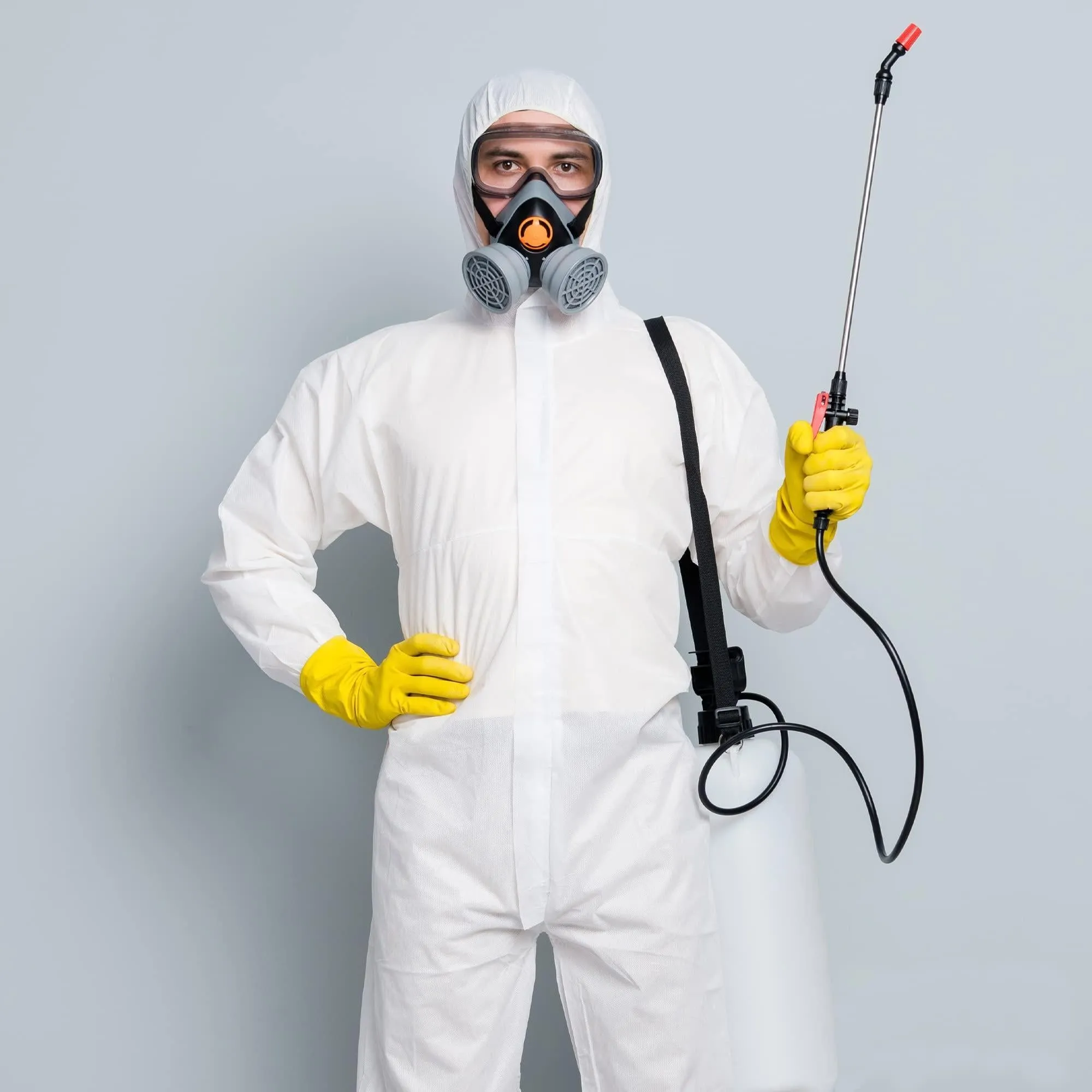 Medical Disposable Coveralls for Men Women Large Size Pack of 5 White Suit