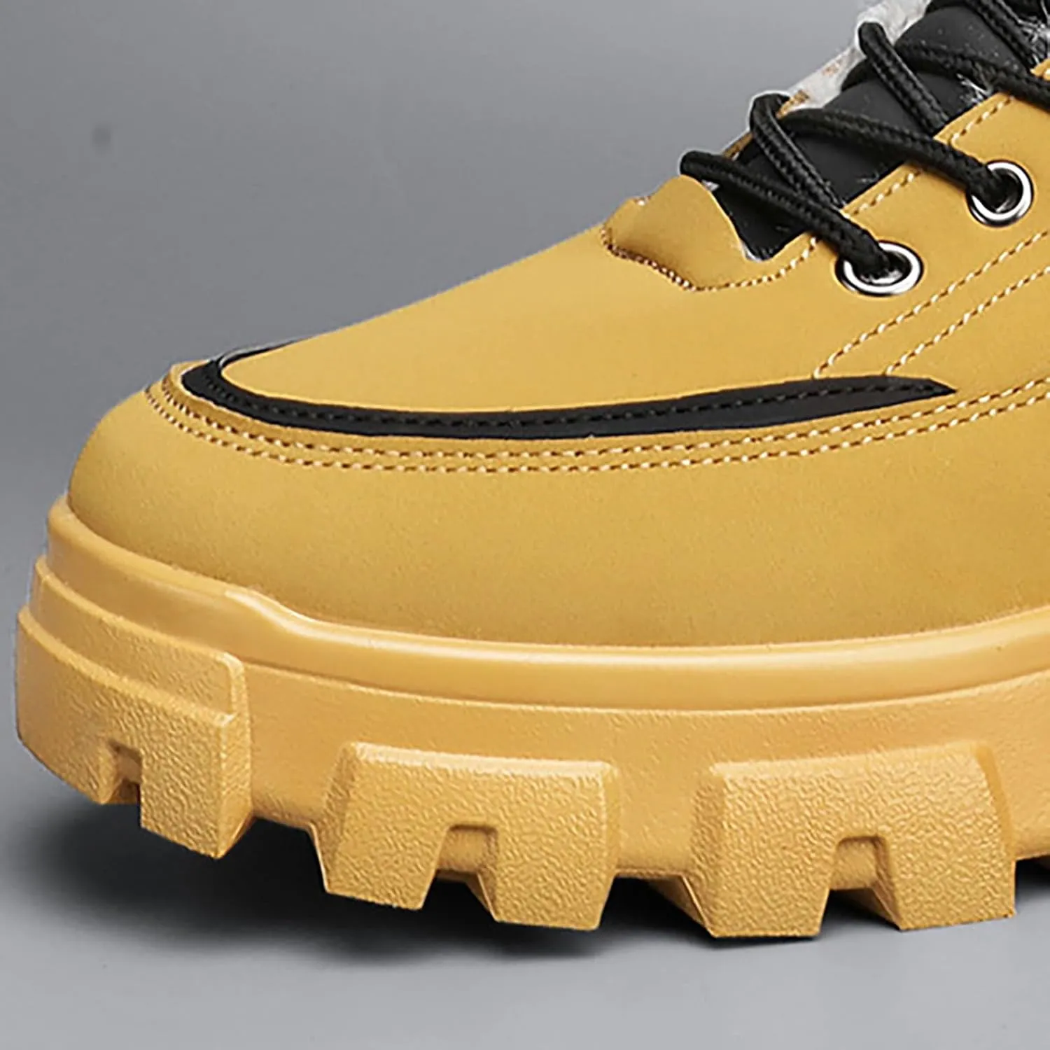 Men Work Boots Composite Toe Hiking Sneakers Women's Slip On Warm Womens Working Shoes Non Steel Toe Waterproof Platform Shoes Work Hike Grounded Footwear