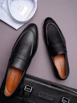 Men's Obsidian Black Slipon Style Comfortable Moccasins
