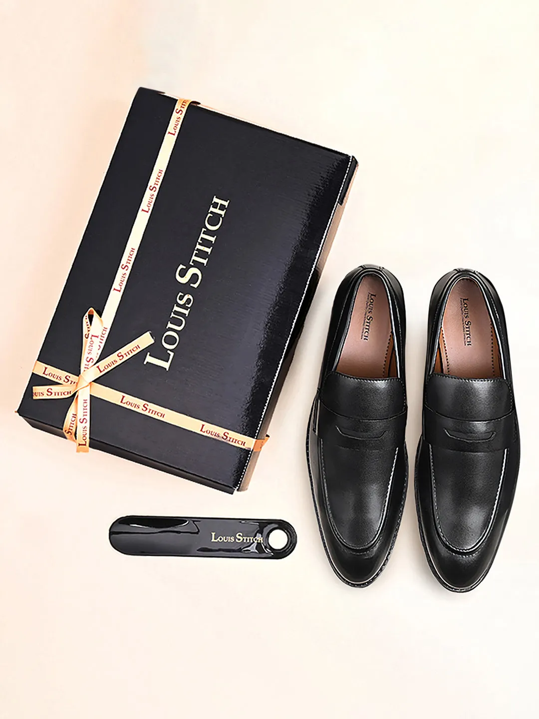 Men's Obsidian Black Slipon Style Comfortable Moccasins