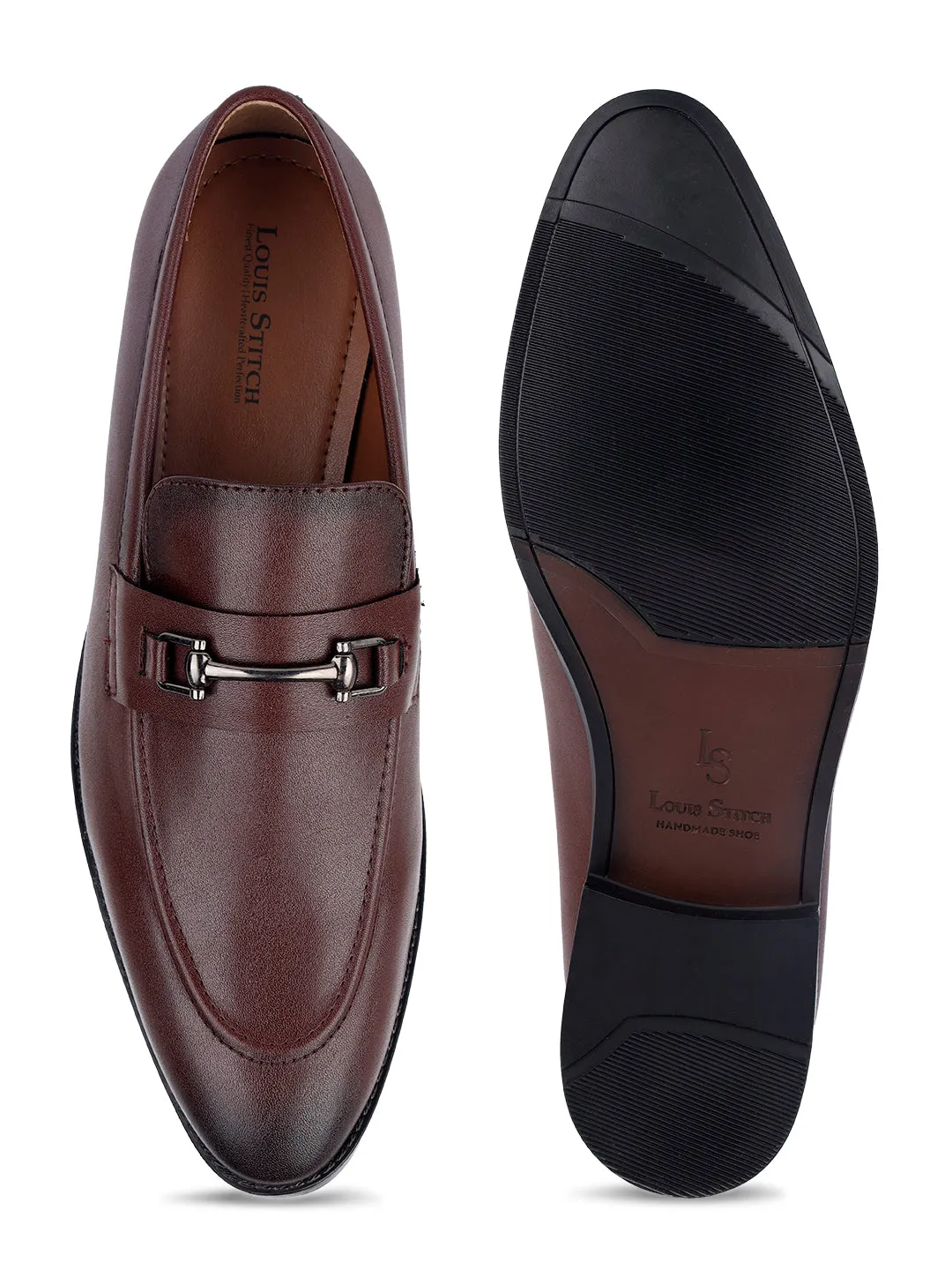 Men's Rosewood Shoes Slipon Style Comfortable Moccasins with Buckle