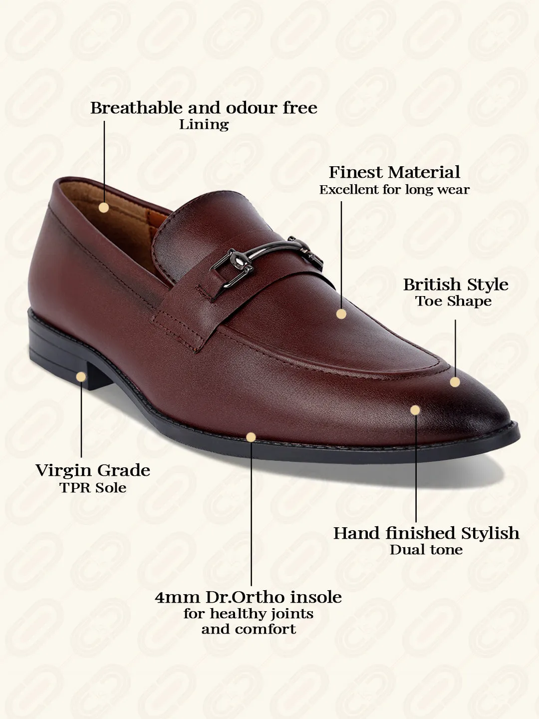Men's Rosewood Shoes Slipon Style Comfortable Moccasins with Buckle