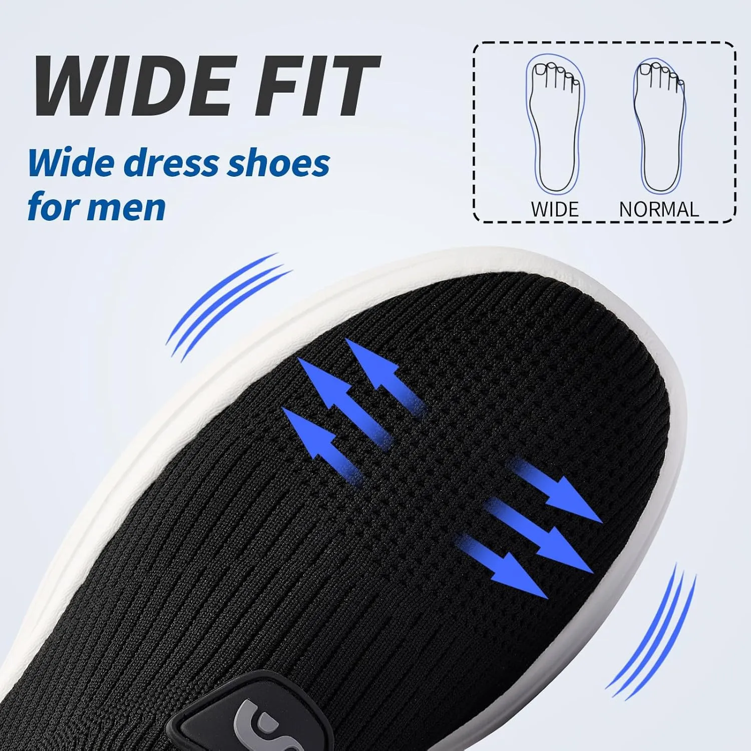 Men's Slip On Sneakers Walking Shoes Wide Casual Soft Breathable Slip in Sock SneakersNon-Slip Rubber Sole, Workout,Athletic