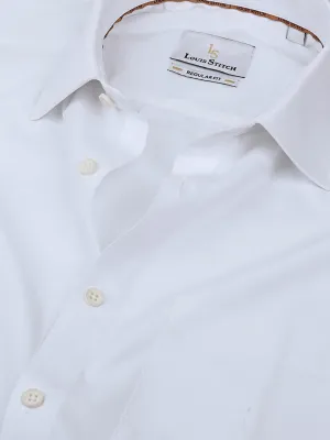 Men's Solid White Full Sleeves Regular Fit Formal Shirt