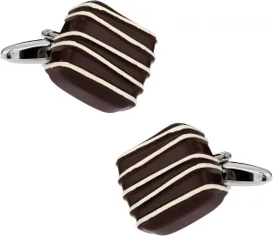 Mens Valentines Day Cuff Links Piece of Chocolate Cufflinks Say I Love You Husband Boyfriend with Travel Presentation Gift Box