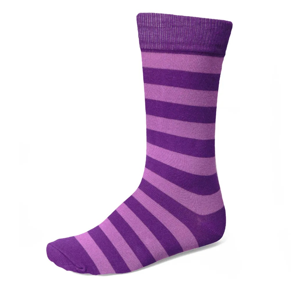 Men's Violet and Bright Lavender Striped Socks
