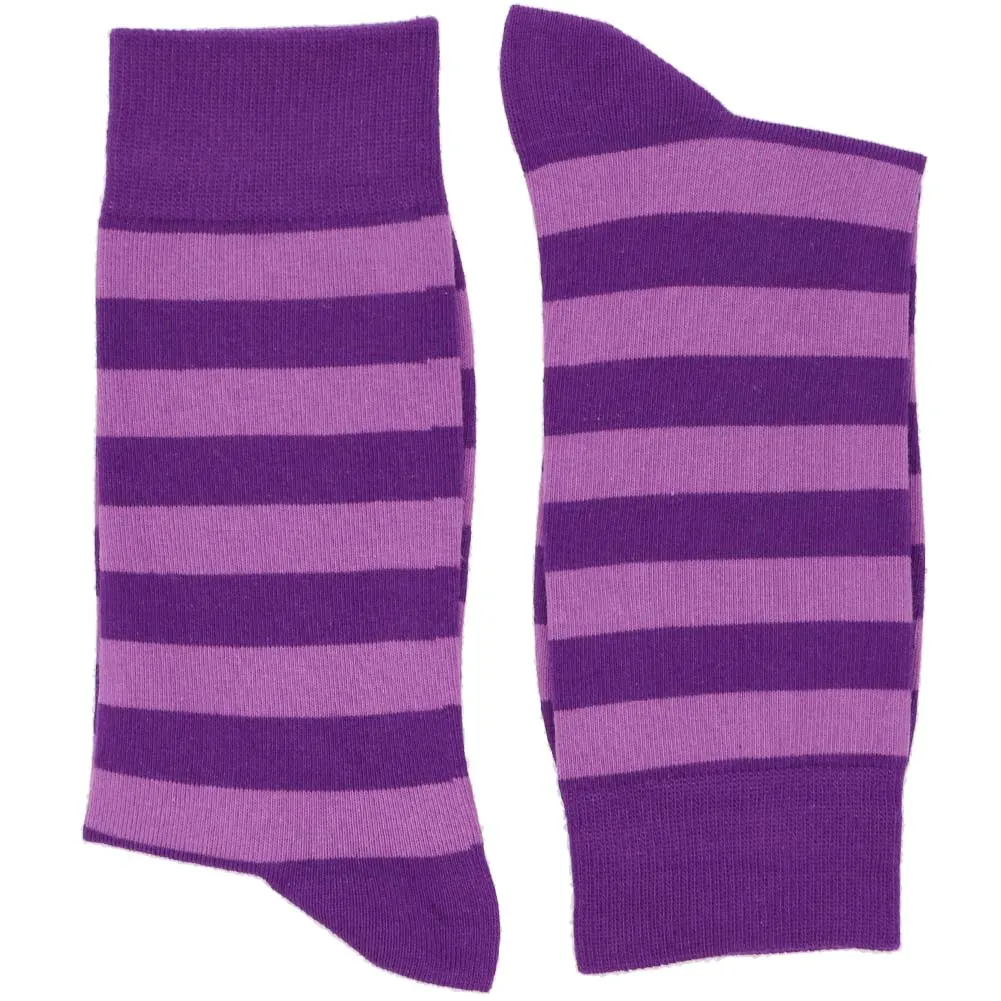 Men's Violet and Bright Lavender Striped Socks