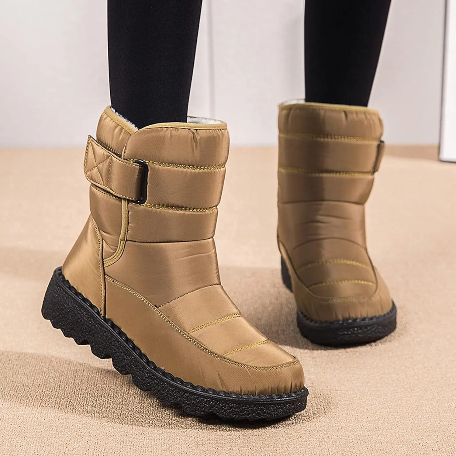 Mens Winter Boots Knee High Fur Lined Slip-Ons Women's Snow Boots Warm Non Slip Walking Shoes for Women Fashion High Top Boots Big and Tall Winter Booties