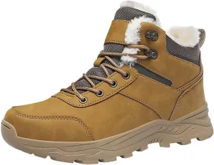 Men's Work Boots Composite Toe Hiking Sneakers Shoes with Fur Lined Womens Safety Shoes Non Slip Waterproof Outdoor Shoes Lightweight Anti Slip Hike Grounded Footwear