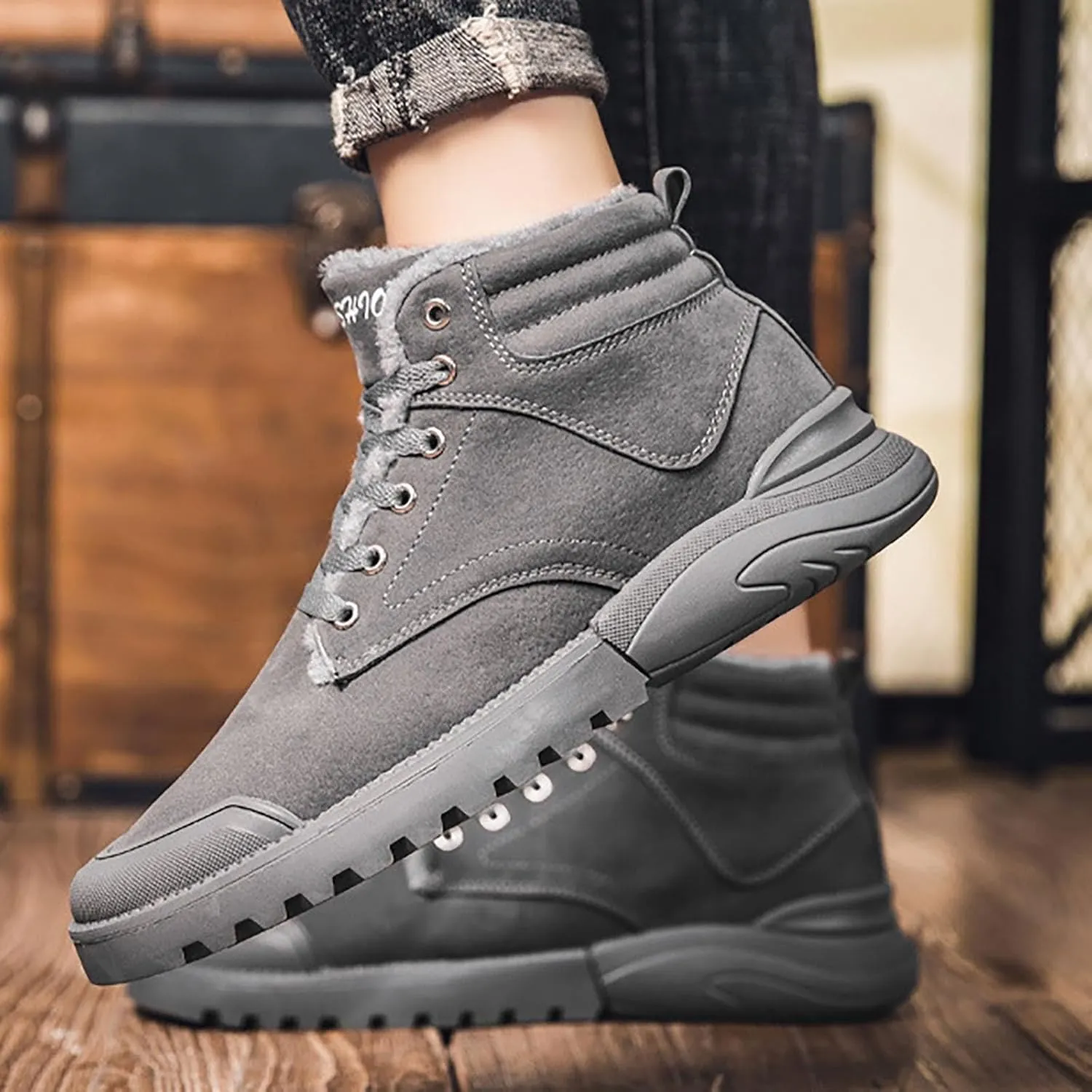 Mens Work Boots Slip On Hiking Sneakers Ankle Ladies Women Safety Shoes Winter Mid Waterproof Outdoor Botas Lightweight Hike Grounded Footwear