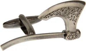 MRCUFF Broadaxe Ax Axe Medieval Gunmetal Black Hatchet Cufflinks in a Presentation Gift Box & Polishing Cloth
