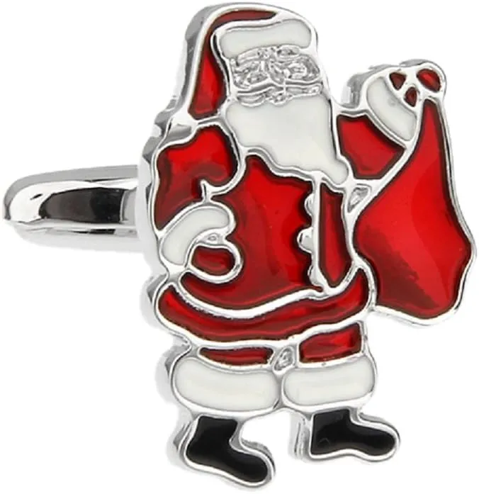MRCUFF Santa Claus Christmas Toy Bag Pair Cufflinks in a Presentation Gift Box & Polishing Cloth