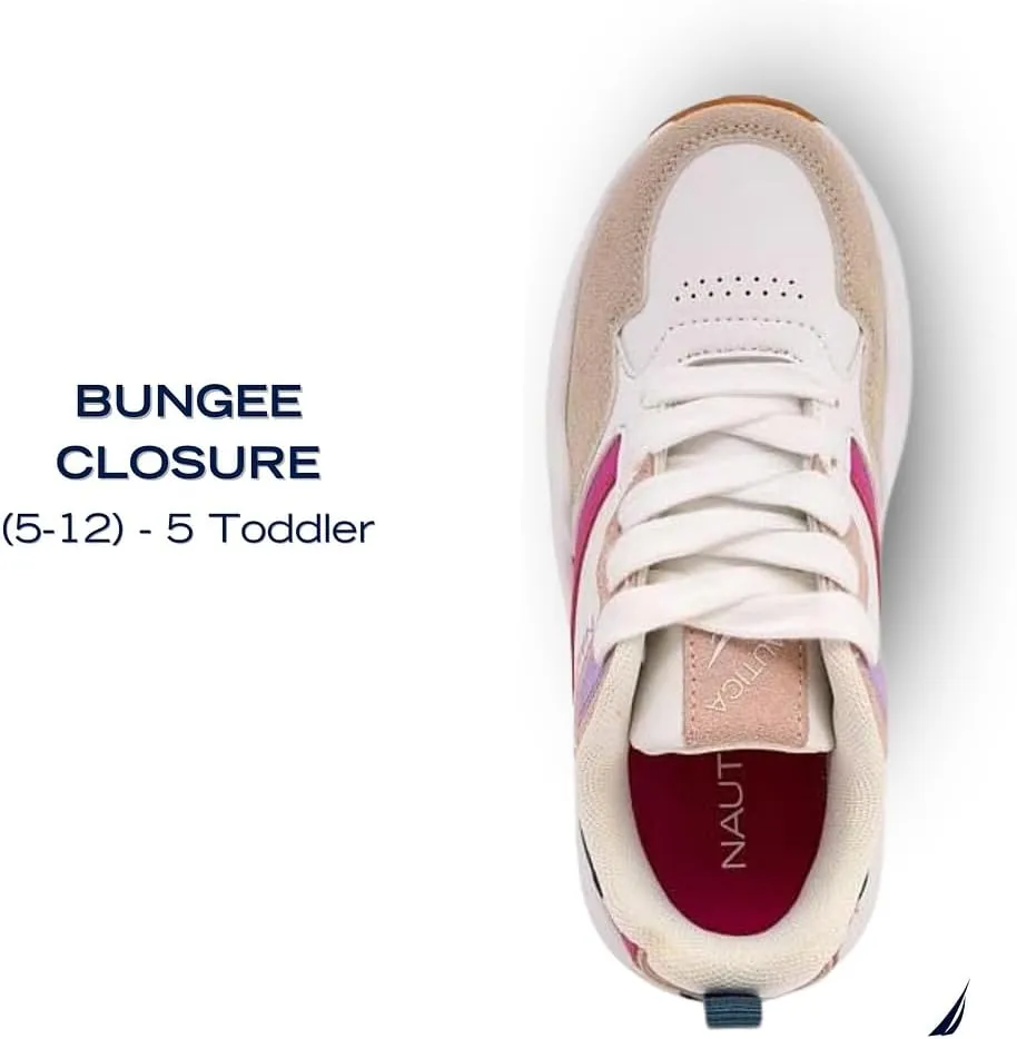 Nautica Girls' Sneakers - Lace-Up Tennis Shoes, Casual & Comfortable for Toddlers,Toddler, Little Kids & Big Kids (Platform/Regular)