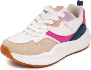 Nautica Girls' Sneakers - Lace-Up Tennis Shoes, Casual & Comfortable for Toddlers,Toddler, Little Kids & Big Kids (Platform/Regular)