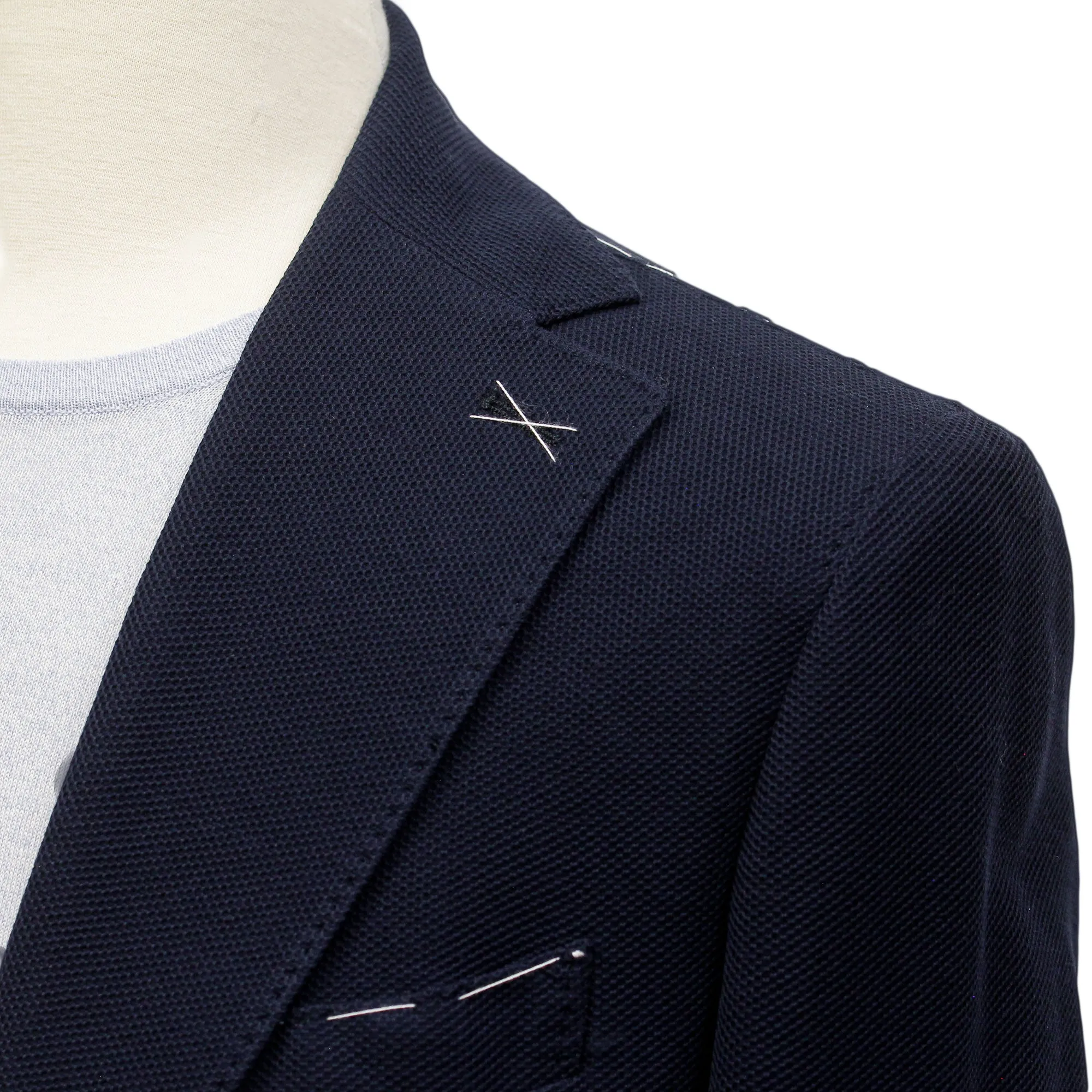 Navy Blue Loro Piana Cotton Slim Fit Soft Sport Jacket - ELEVENTY PLATINUM