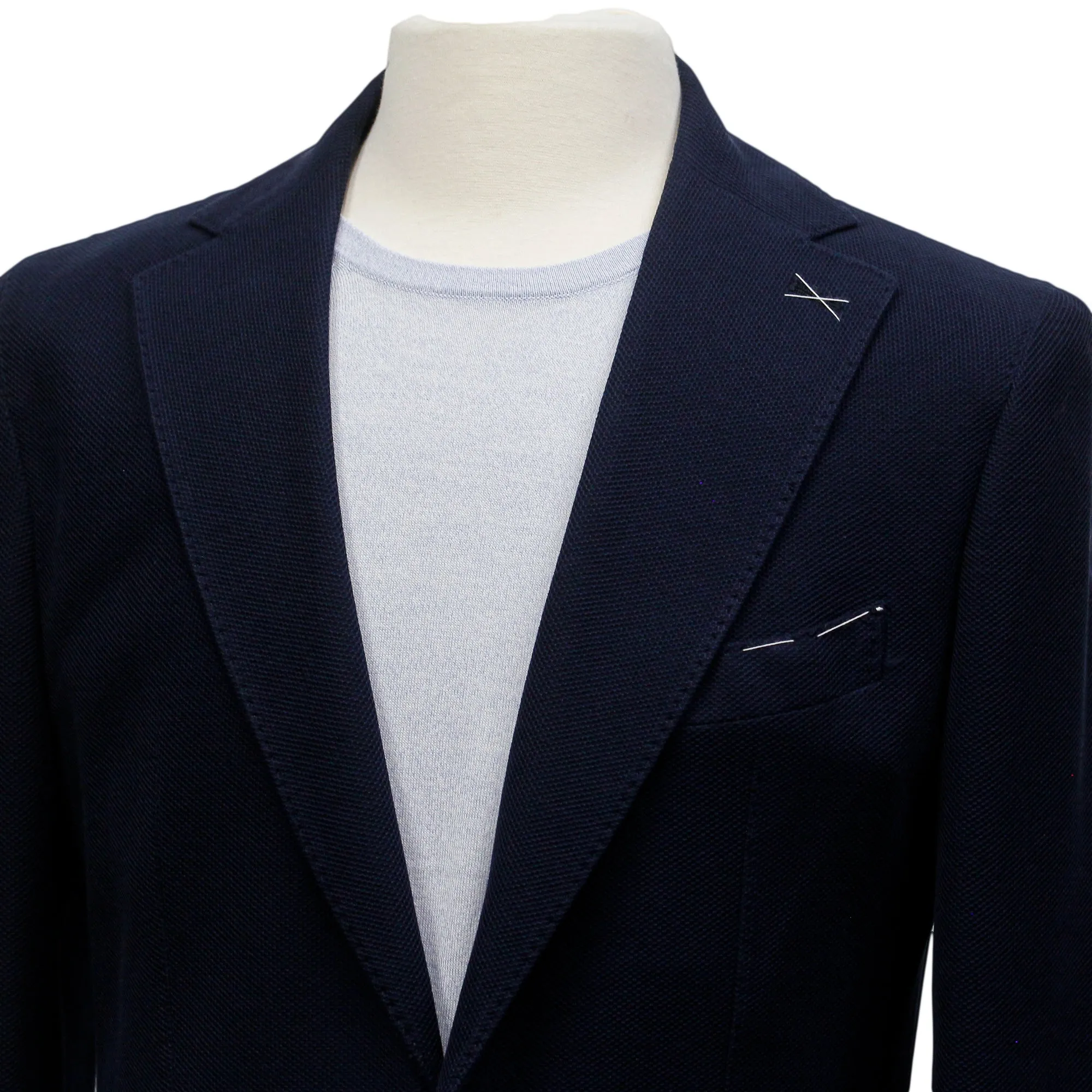 Navy Blue Loro Piana Cotton Slim Fit Soft Sport Jacket - ELEVENTY PLATINUM