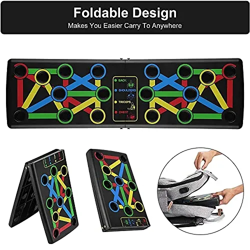 Nexqua Fitness Portable Push Up Board System, 14 in 1 Body Building Exercise Tools Workout Push Up Stand, Workout Board Training System for Men Women home gym(Black)