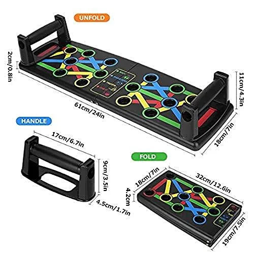 Nexqua Fitness Portable Push Up Board System, 14 in 1 Body Building Exercise Tools Workout Push Up Stand, Workout Board Training System for Men Women home gym(Black)