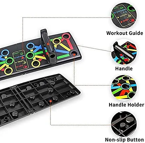 Nexqua Fitness Portable Push Up Board System, 14 in 1 Body Building Exercise Tools Workout Push Up Stand, Workout Board Training System for Men Women home gym(Black)