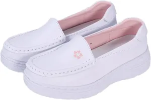 Nursing Shoes for Women with Arch Support,Professional Comfortable Women's Healthcare Orthopedic Nurse Shoes,Oil and Slip-Resistant Leather Loafers Waterproof Work Shoes