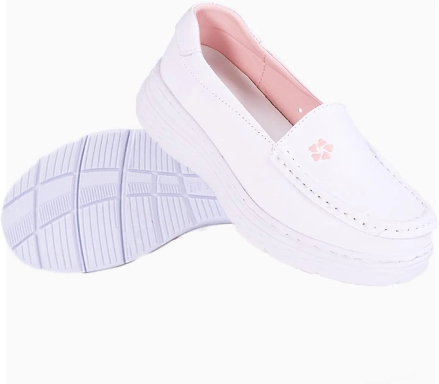 Nursing Shoes for Women with Arch Support,Professional Comfortable Women's Healthcare Orthopedic Nurse Shoes,Oil and Slip-Resistant Leather Loafers Waterproof Work Shoes