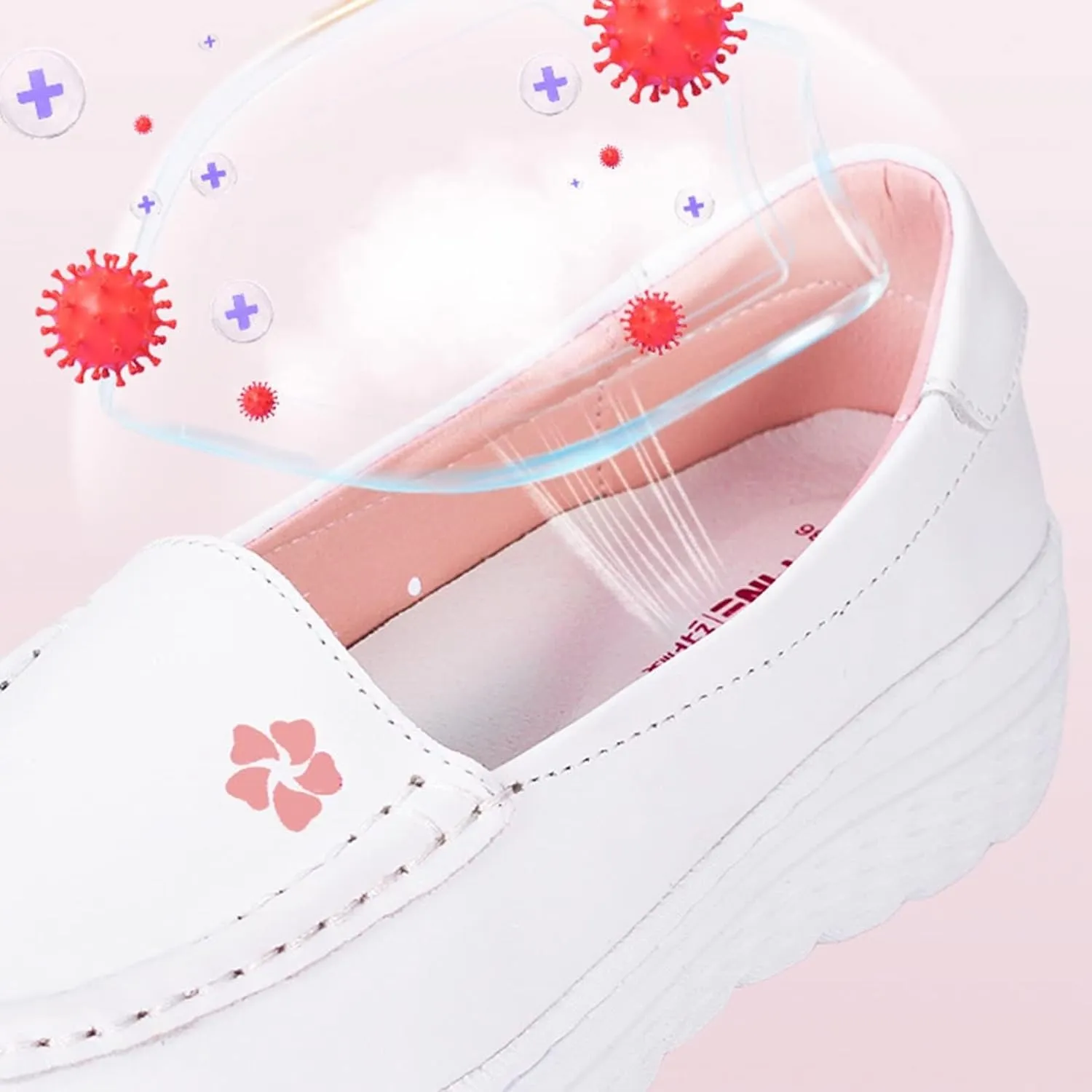 Nursing Shoes for Women with Arch Support,Professional Comfortable Women's Healthcare Orthopedic Nurse Shoes,Oil and Slip-Resistant Leather Loafers Waterproof Work Shoes