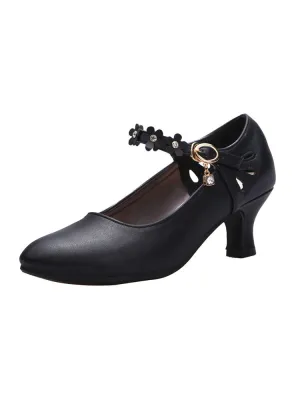 Outdoor Mid-heel Modern Dance Shoes Leather Moccasins