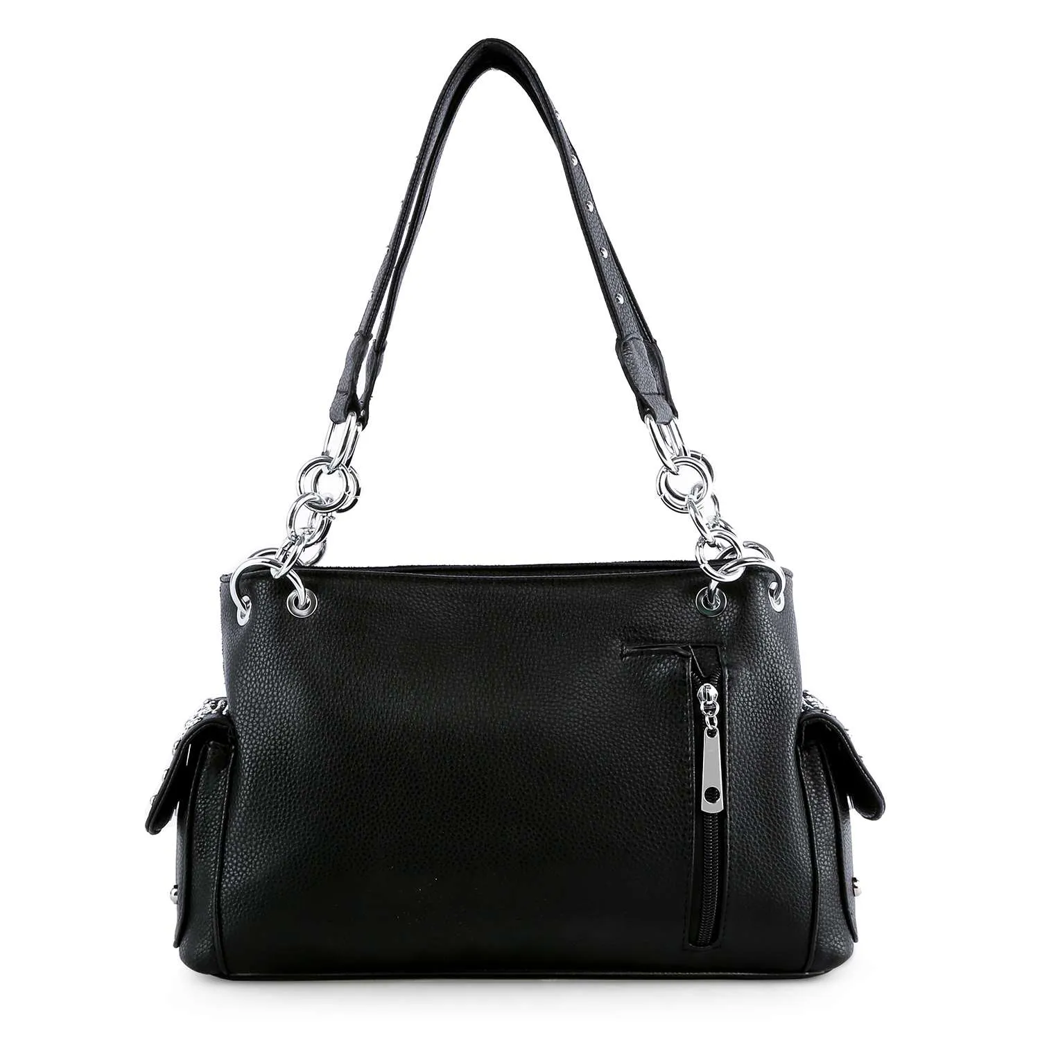 Patterned Rhinestone Shoulder Bag