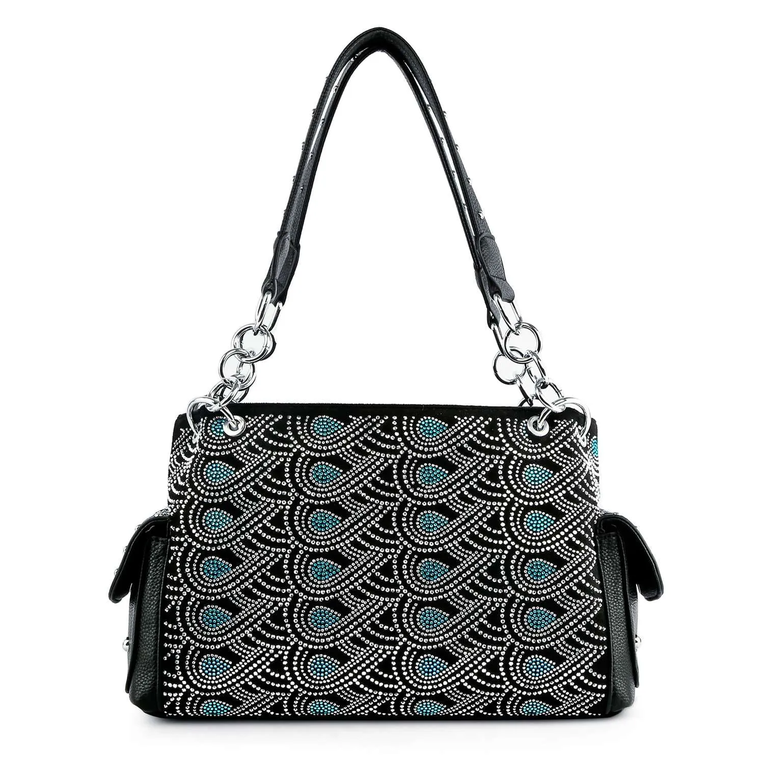 Patterned Rhinestone Shoulder Bag