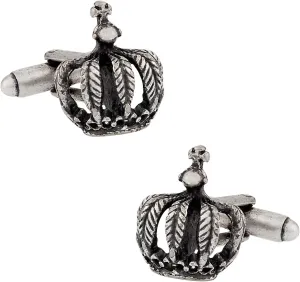 Pewter King's Crown Cufflinks for The King with Presentation Gift Box