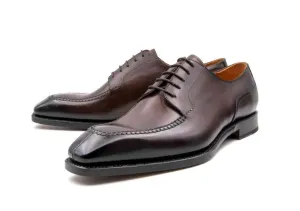 "Norman" Burnished Calfskin Lace-Up Split-Toe Oxford Brown