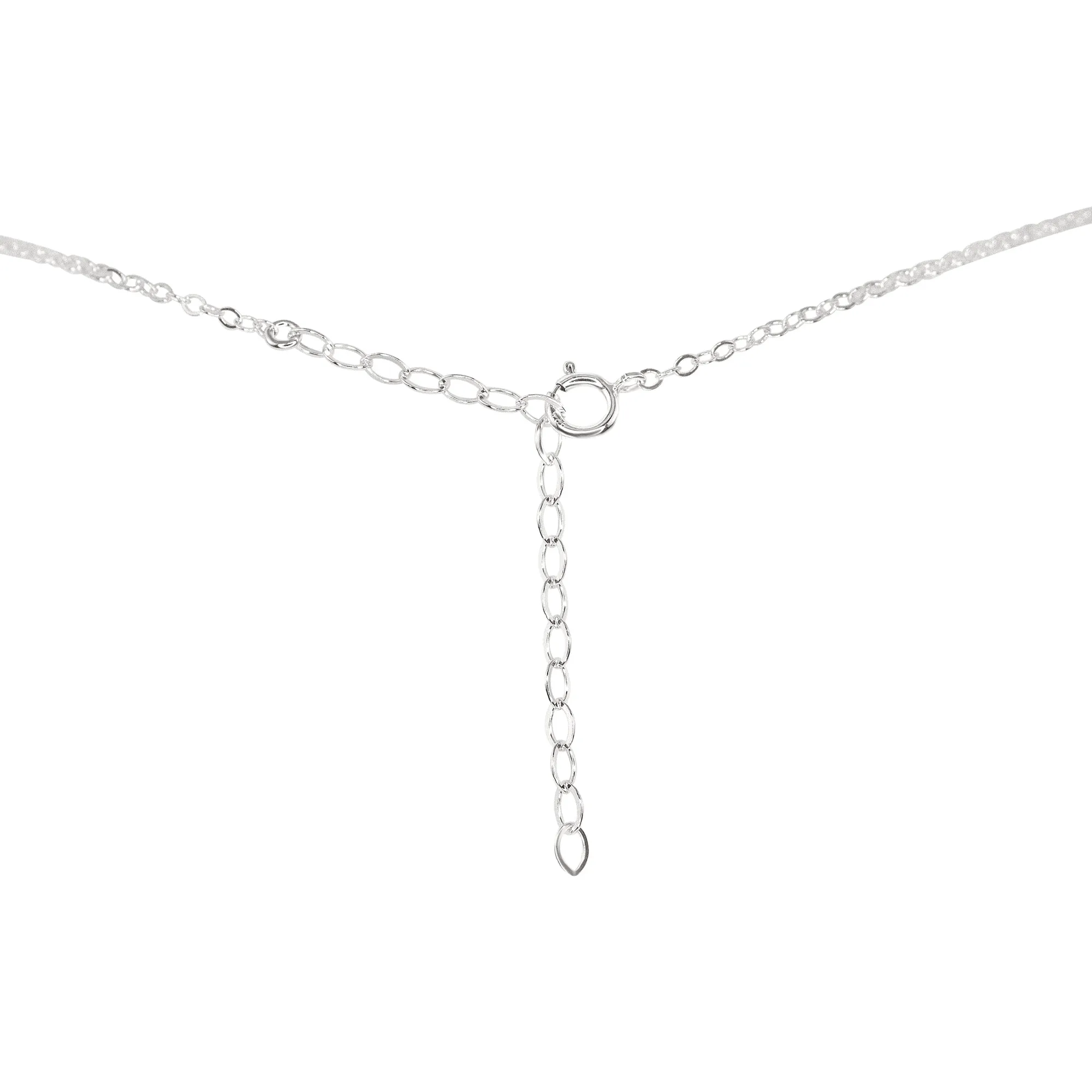 Rainbow Moonstone Mini Double Terminated Crystal Point Pendant Choker Necklace