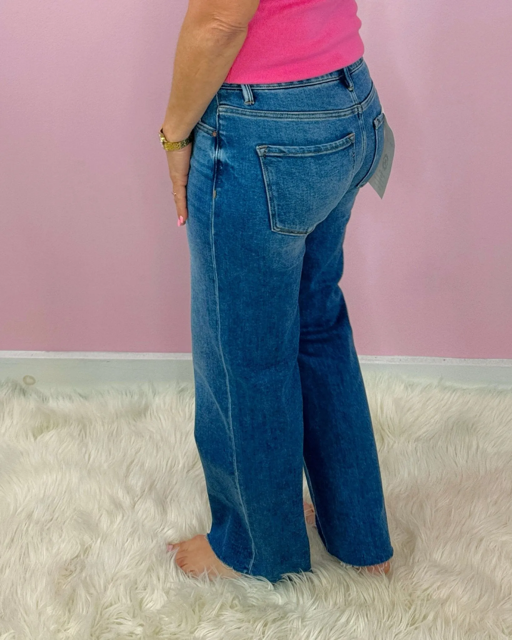 Risen Sleek & Snatched Crop Mid Rise Straight Jeans