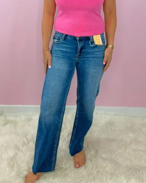 Risen Sleek & Snatched Crop Mid Rise Straight Jeans
