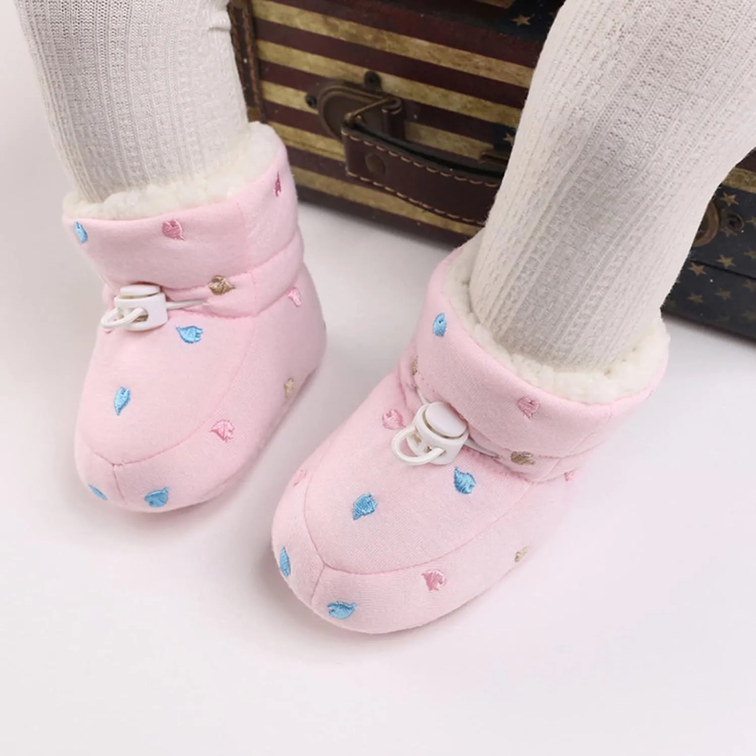 Shoes for Baby Girl Baby Shoes Fleece Warm Short Boots Shoes Fashion Printing Non Slip Breathable Nude Boots Size 3 Baby Girl Boots