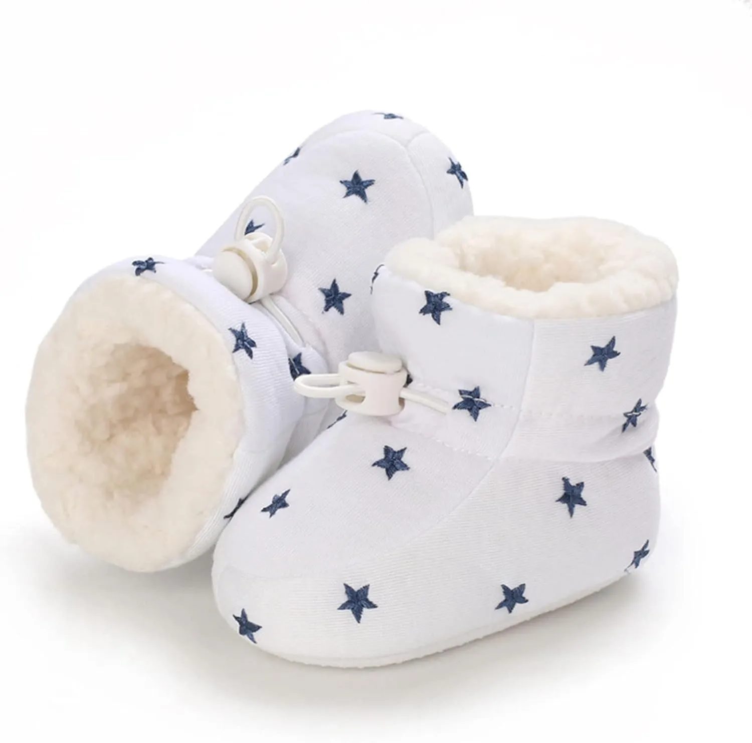 Shoes for Baby Girl Baby Shoes Fleece Warm Short Boots Shoes Fashion Printing Non Slip Breathable Nude Boots Size 3 Baby Girl Boots